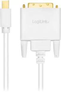 Kabel adapter LogiLink mini DisplayPort - DVI-D M/M 3 m White (4052792052992) - Złącza, przejściówki, adaptery - miniaturka - grafika 1