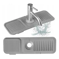 Suszarki do naczyń - UNIWERSALNA MATA OCIEKOWA SILIKONOWA DO ZLEWU ZLEWOZMYWAKA 45 x 14cm BRUNBESTE BB-3329 SZARA - miniaturka - grafika 1