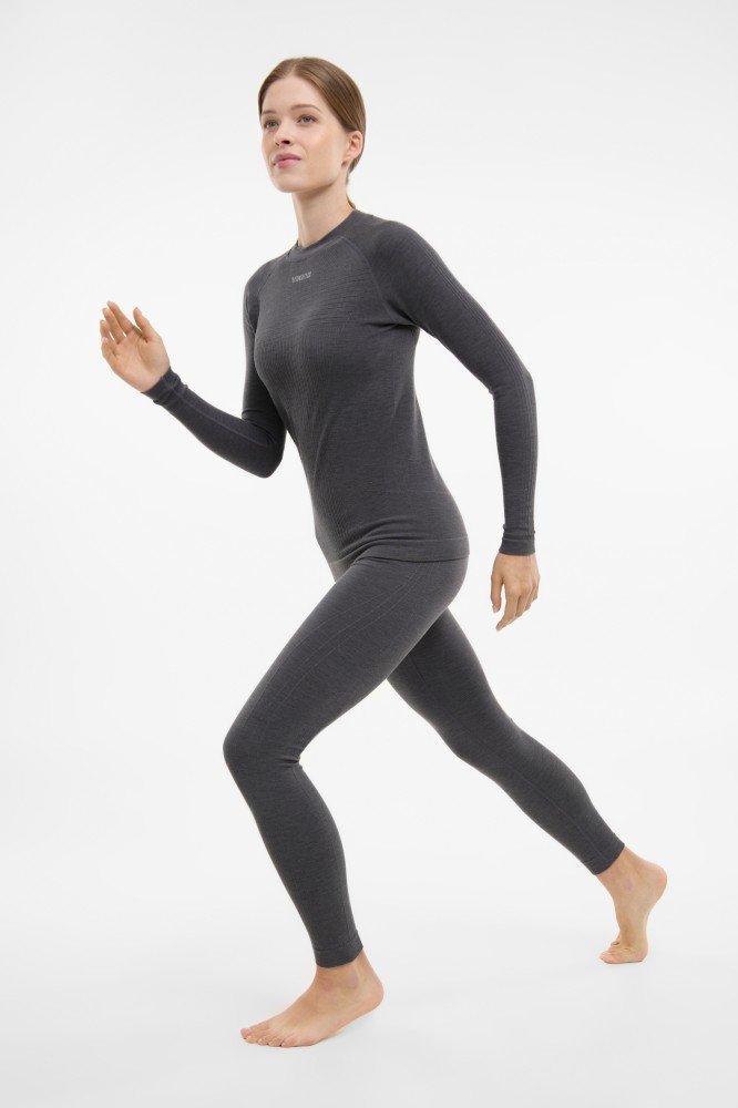 Komplet bielizny termoaktywnej damskiej PrimaLoft z kaszmirem Viking Tende Lady Set 0800 szary L