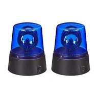 Oświetlenie i efekty wizualne - Relaxdays Niebieskie światło LED, zestaw 2 sztuk, lampa dookoła z obrotowym reflektorem, światło imprezowe, urodziny, zasilanie bateryjne, niebieskie, tworzywo sztuczne - miniaturka - grafika 1
