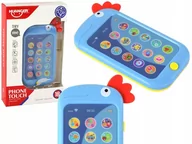 Zabawki interaktywne dla dzieci - Telefon Edukacyjny Nauka Angielskiego Kurczak Wac A Mole Niebieski - miniaturka - grafika 1