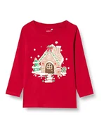 Koszulki i topy damskie - NAME IT Dziewczęca koszulka z długim rękawem Nmfreindur Ls Top Box, czerwony (Jester Red), 92 cm - miniaturka - grafika 1