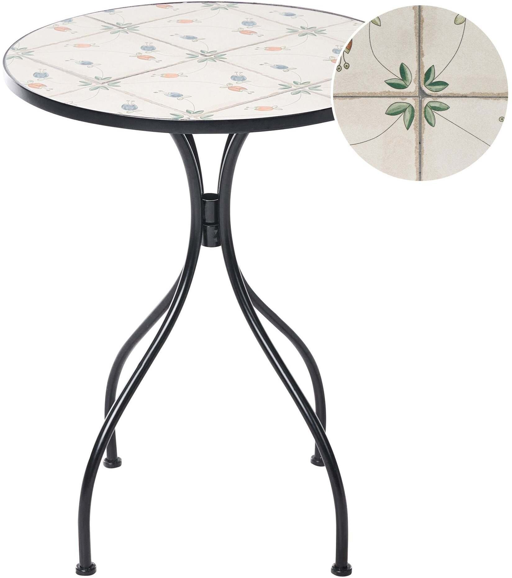 Beliani Stolik bistro CARONA 60 cm Metal Czarny