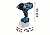 Klucze udarowe - BOSCH KLUCZ UDAROWY 3/4'' GDS 18V-1050H 0*AH - miniaturka - grafika 1