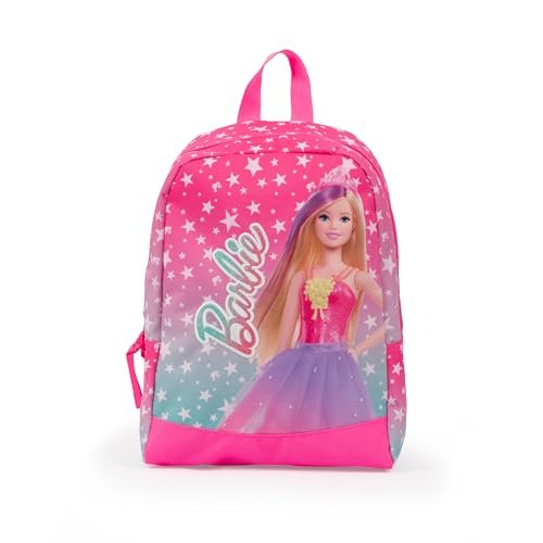 Giochi Preziosi Barbie plecak przedszkolny Barbie z dużą komorą środkową, odpowiedni dla maluchów, wyściełane szelki i uchwyt Rozmiar: 25,5 x 34,5 x 11,5 cm, Wielobarwny, S, Casual