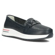 Półbuty damskie - Półbuty damskie skórzane Filippo DP4400 granat-36 - miniaturka - grafika 1