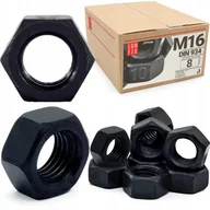 Śruby i nakrętki - Nakrętka sześciokątna M16 6-kątna metryczna DIN 934 czarna kl. 10.9 1kg. - miniaturka - grafika 1