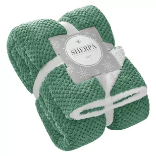 Koc narzuta Sherpa 150x200 zielony butelkowy - Narzuty - miniaturka - grafika 1