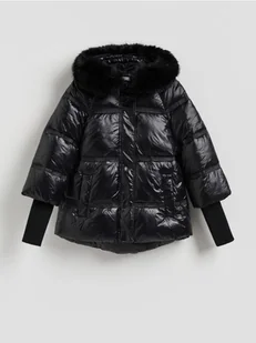 Reserved - Pikowana kurtka - czarny - Moda i Uroda OUTLET - miniaturka - grafika 1