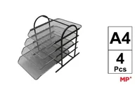Organizery na łóżeczko - Półka na dokumenty metalowa 4 szuflady - miniaturka - grafika 1