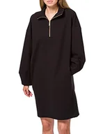 Sukienki - Scotch & Soda Damska sukienka oversized Sweat Dress z recyklingu poliester sukienka blend, Black 0008, M - miniaturka - grafika 1