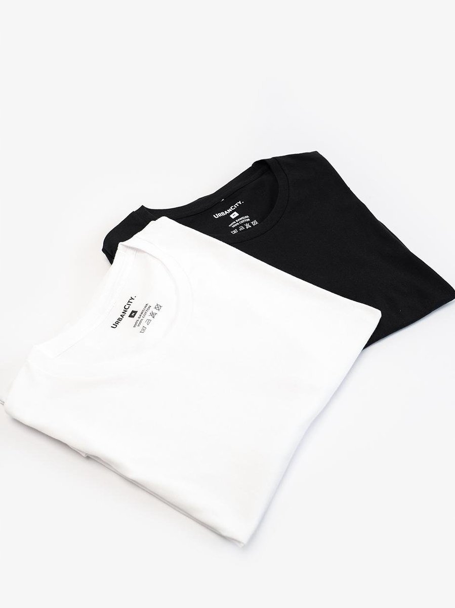 T-SHIRT MĘSKI Zestaw 2 Koszulek Czarna Biała UrbanCity KLASYCZNE GŁADKIE L