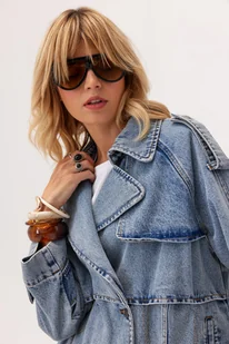 Kurtka jeansowa ramoneska Echo - Kurtki damskie Kurtka jeansowa ramoneska Echo - Kurtki damskie - miniaturka - grafika 1