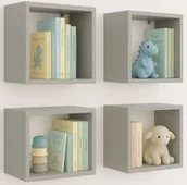 Półki i regały dla dzieci - Komplet szarych kwadratowych półek dziecięcych A9-B33 - miniaturka - grafika 1