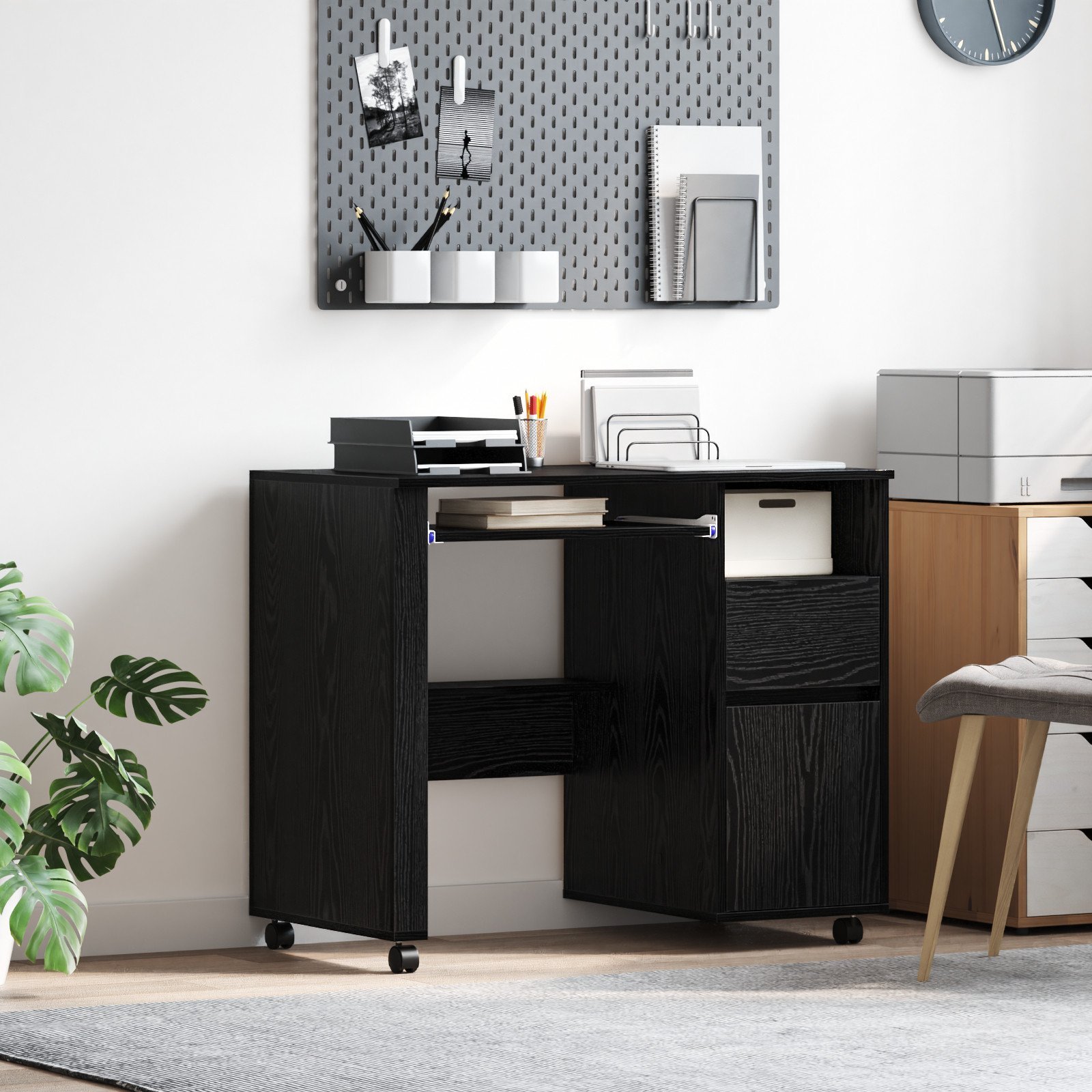 Czarny Dąb Biurko Komputerowe Czarny Dąb