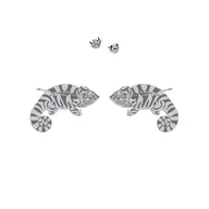 Biżuteria dla dzieci - Kolczyki z Kameleonem srebro925 - MEJK Jewellery - miniaturka - grafika 1