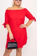 Sukienki - Czerwona Sukienka błyszcząca VALENCIA - Tono - miniaturka - grafika 1