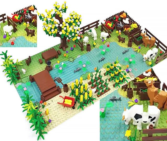 KLOCKI ZESTAW 50cm FARMA zwierzęta dinozaury figurki akcesoria