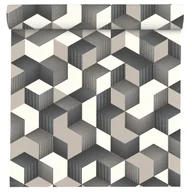 Tapety - Tapeta Geometryczna 3D 403923 szara winylowa na flizelinie - miniaturka - grafika 1