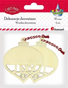 Titanum Drewniane zawieszki bombki ażurowe 4szt - Pozostałe akcesoria dla plastyków - miniaturka - grafika 1