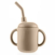 Butelki dla niemowląt - Zopa Silicone Mug kubek 2 w 1 Sand Beige 1 szt. - miniaturka - grafika 1