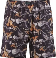 Majtki męskie - bruno banani męskie bokserki z dżerseju - PANTHERA, bb Premium Line, nadruk czarny/beżowy M - miniaturka - grafika 1