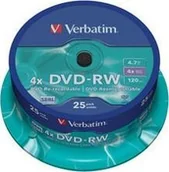 Nośniki danych - Verbatim DVD-RW 4.7 GB 4x 25 sztuk 252960 - miniaturka - grafika 1