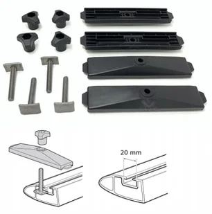 Thule T-adapter 696-6 do montażu boxa Motion Excellence na wsuwki 696600 - Akcesoria do bagażników dachowych - miniaturka - grafika 1