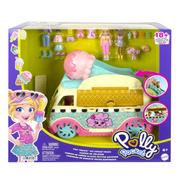 Lalki dla dziewczynek - Lalka MATTEL Polly Pocket Modna mobilna lodziarnia HHX77 - miniaturka - grafika 1