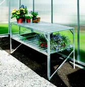 Szklarnie ogrodowe - VITAVIA półka aluminiowa 120x52 cm dwie półki srebrne LG13 - miniaturka - grafika 1