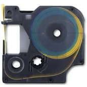 Dodatki do drukarek i skanerów - qoltec Rurka termokurczliwa do drukarek DYMO D1 / DM1 9mm*1.5m Żółta Czarny nadruk 50229 - miniaturka - grafika 1