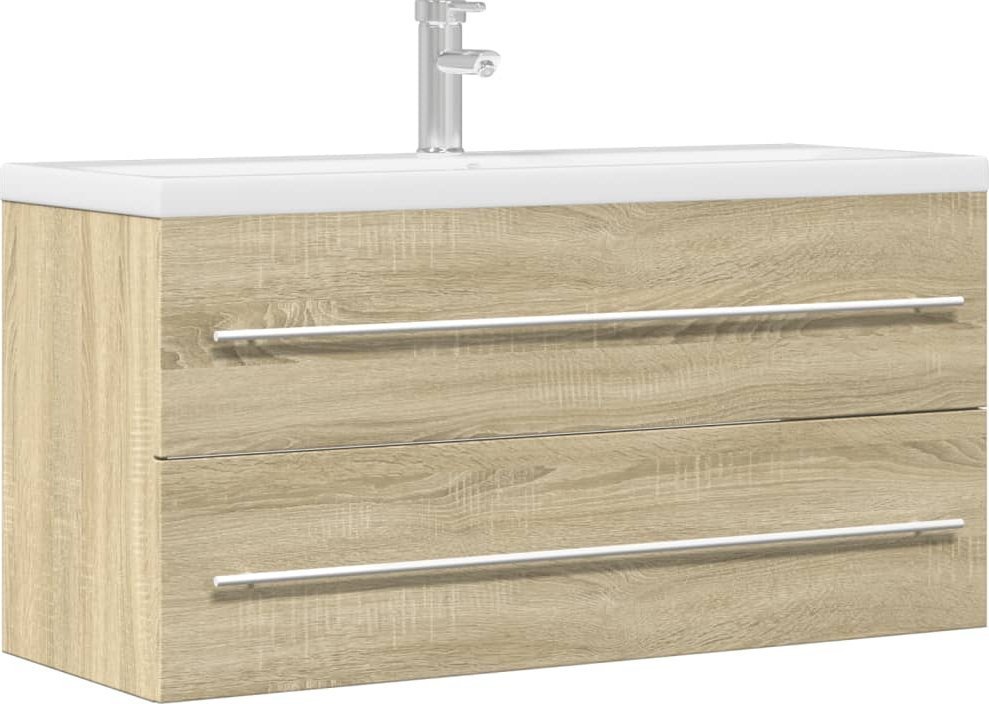 vidaXL Szafka pod umywalkę, dąb sonoma, 100x38,5x48 cm, płyta wiórowa