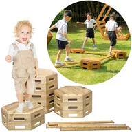 Zestawy naczyń dla dzieci - CLASSIC WORLD EDU Drewniany Tor Równoważnia XXL Ścieżka Ruchowa Motoryczna - miniaturka - grafika 1