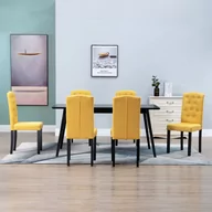 Krzesła - vidaXL Krzesła do jadalni, 6 szt., żółte, tapicerowane tkaniną - miniaturka - grafika 1