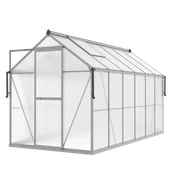 Szklarnie ogrodowe - Szklarnia Ogrodowa Poliwęglan Duża Slide-In 361x183cm Srebrna UV - miniaturka - grafika 1