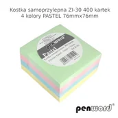 Artykuły biurowe - POLSIRHURT Kostka samoprzyl. pastel 76mmx76mm ZI-30 400 kartek - miniaturka - grafika 1