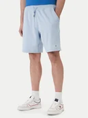 Spodenki męskie - Tommy Hilfiger Szorty sportowe Logo MW0MW43068 Błękitny Regular Fit - miniaturka - grafika 1