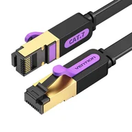 Pozostałe akcesoria sieciowe - Płaski kabel sieciowy CAT7 Vention ICABG RJ45 Ethernet 10Gbps 1,5m czarny - miniaturka - grafika 1