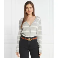 Swetry damskie - Tommy Hilfiger Wełniany kardigan | Regular Fit - miniaturka - grafika 1