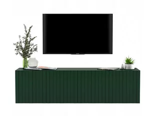 Komoda RTV, szafka wisząca, glamour, Elpis, 150x37x39 cm, zielony, mat - Szafki RTV - miniaturka - grafika 1