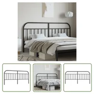 Inne meble do sypialni - The Living Store Metalowe wezgłowie - czarne - 200 cm - Wezgłowie - miniaturka - grafika 1