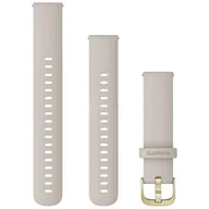 Akcesoria do smartwatchy - Garmin Silikonowy pasek Vivoactive 4s, Vivomove 3s, Venu 2s (18mm) - Jasny piaskowy z jasnozłotym zapięciem [010-12932-0D] 010-12932-0D - miniaturka - grafika 1