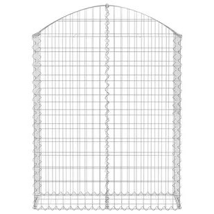 VIDAXL Łukowaty kosz gabionowy 100x30x120/140 cm, galwanizowane żelazo - Ogrodzenia - miniaturka - grafika 4