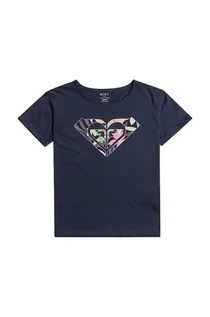 Koszulki dla dziewczynek - Roxy t-shirt bawełniany dziecięcy DAY AND NIGHT kolor czarny - grafika 1