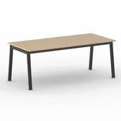 Stoły i stoliki do biura - B2B Partner Stół PRIMO BASIC z czarnym stelażem, 2000 x 900 x 750 mm, buk 499346 - miniaturka - grafika 1
