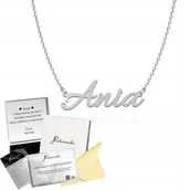 Łańcuszki - Naszyjnik Srebrny z imieniem ANIA Łańcuszek Kobieta 925 ŻYCZENIA GRATIS - miniaturka - grafika 1