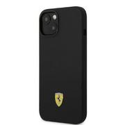 Etui i futerały do telefonów - Eti na telefon Ferrari FEHMSIP14MBK do Apple iPhone 14 Plus 6,7" czarny/black hardcase Silicone Metal Logo Magsafe - miniaturka - grafika 1