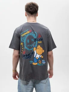 T-SHIRT Koszulka MĘSKA MIŚ FARBA MISIE Z Krótkim Rękawem SZARA MyStars XL - Koszulki męskie - miniaturka - grafika 1