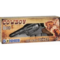 Zabawki militarne - Rewolwer kowbojski 100 strzałów metalowy GONHER 101/0 - miniaturka - grafika 1