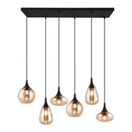 Lampy sufitowe - Czarna/pomarańczowa lampa wisząca ze szklanym kloszem Lumina – Trio - miniaturka - grafika 1